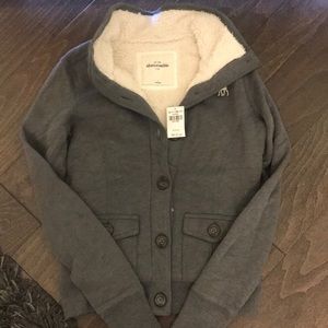 Abercrombie Kids Sherpa Lined button up sweatshirt